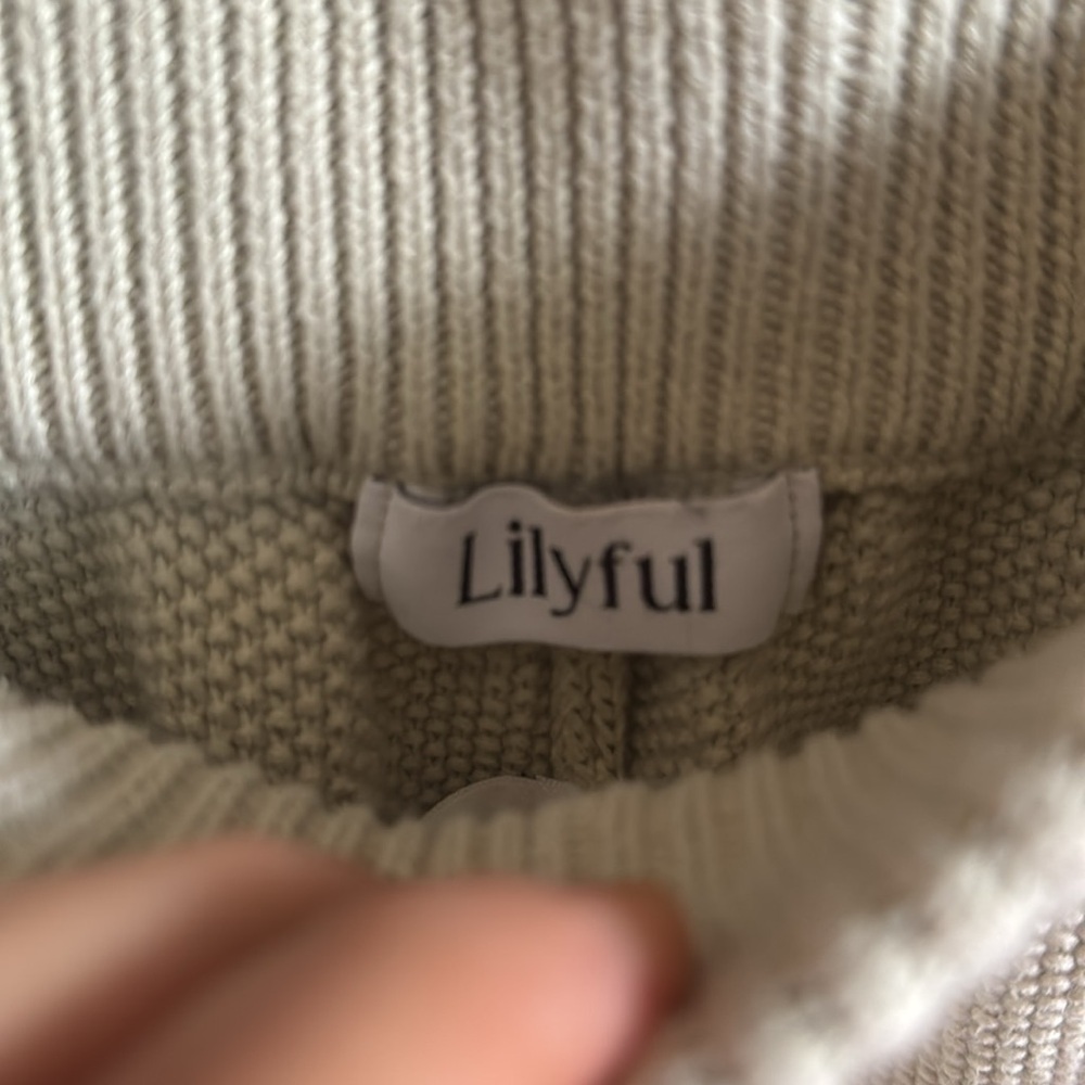 Lilyful Womens Small Cream Colored Knit Comfy Casual 100% Cotton Lounge Shorts - Picture 3 of 5